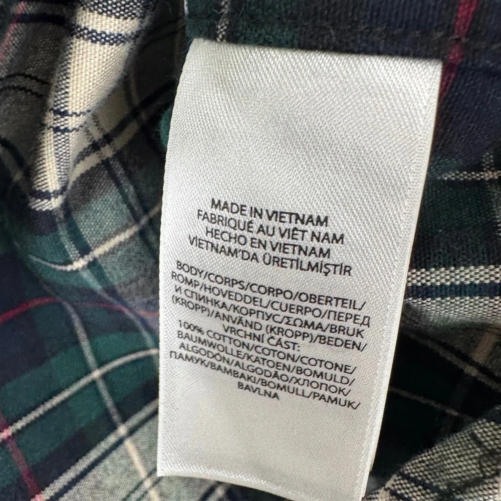 Polo Ralph Lauren Mens XL Classic Fit Plaid Flannel Button Down Shirt Green Navy